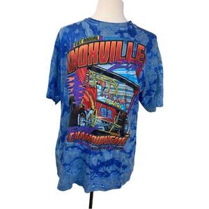 Vintage NASCAR T-Shirt XL Blue Tie Dye Knoxville